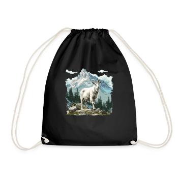 Alpine Goat Mountain Goats Mountain Goat - Drawstring Bag - black - Front