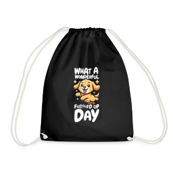 Golden Retriever Drôle de journée de merde - Sac de sport léger - noir - Devant