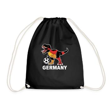 Germany Dinosaur Football - Drawstring Bag - black - Front