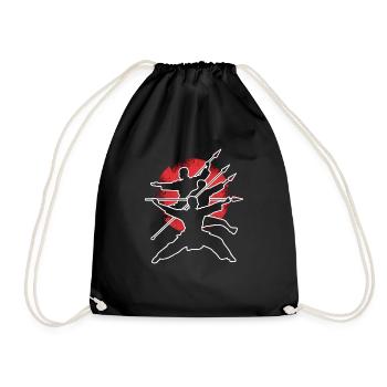 Wushu Spieler Geschenk - Turnbeutel - Schwarz - Vorne