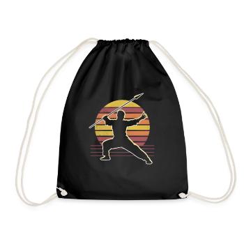 Wushu Spieler Geschenk - Turnbeutel - Schwarz - Vorne