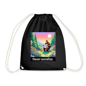 Ne jamais socialiser - drôle de bigfoot - Sac de sport léger - noir - Devant