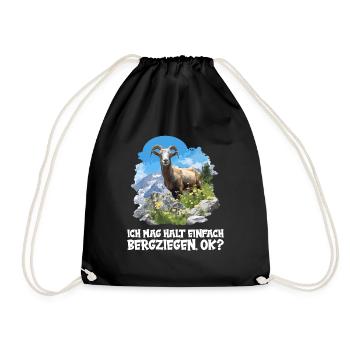 Alpine Goat Mountain Goats Mountain Goat - Drawstring Bag - black - Front