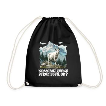 Alpine Goat Mountain Goats Mountain Goat - Drawstring Bag - black - Front
