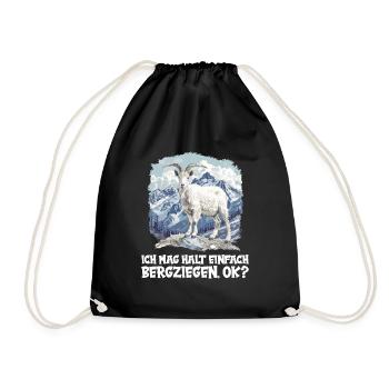 Alpine Goat Mountain Goats Mountain Goat - Drawstring Bag - black - Front