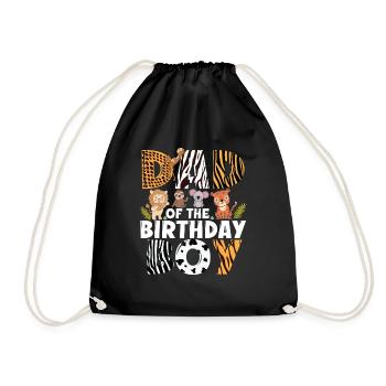 Papa Of The Wild One Birthday Zoo Theme Safari - Drawstring Bag - black - Front