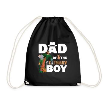 Papa Of The Wild One Birthday Zoo Theme Safari - Drawstring Bag - black - Front