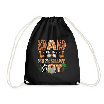 Papa Of The Wild One Birthday Zoo Theme Safari - Drawstring Bag - black - Front