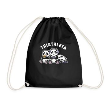 Gamer Triathlon Funny Pandas - Drawstring Bag - black - Front