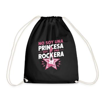 Je ne suis pas une princesse, je suis une rockeuse - Sac de sport léger - noir - Devant