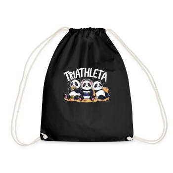 Panda Gamer Triathlon Eating and Playing - Drawstring Bag - black - Front