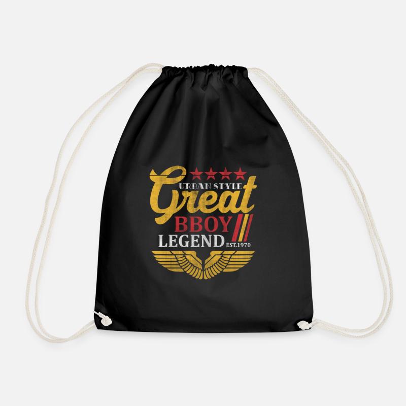 Urban Style Great Bboy Legend - Drawstring Bag - black