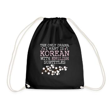 Korean Drama Merch K-Drama Lover Fan - Drawstring Bag - black - Front