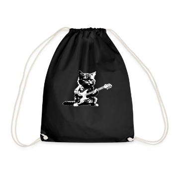 Rocker Cat Jouant De La Guitare Instruments Chaton - Sac de sport léger - noir - Devant