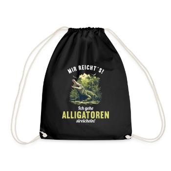 Alligatoren Alligator - Turnbeutel - Schwarz - Vorne
