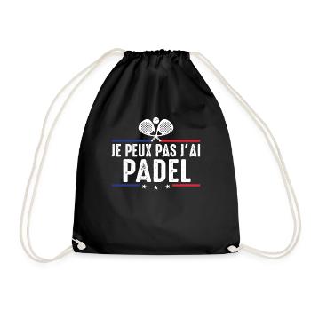 Ich kann nicht haben Ich habe Padel Padeliste Padelspieler - Turnbeutel - Schwarz - Vorne