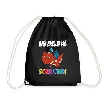 Schulkind 2024 Einschulung Schulanfang - Turnbeutel - Schwarz - Vorne