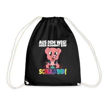 Schulkind 2024 Einschulung Schulanfang - Turnbeutel - Schwarz - Vorne