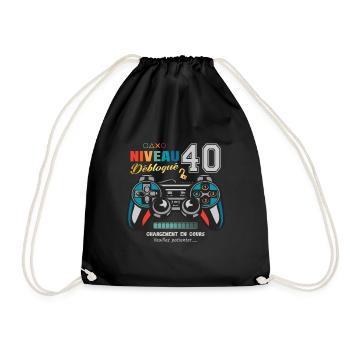 Niveau 40 Débloqué Anniversaire 40 ans Gamer - Sac de sport léger - noir - Devant