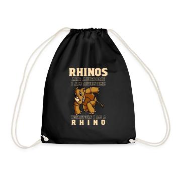 Les rhinocéros sont géniaux Je suis génial Rhinocéros cool - Sac de sport léger - noir - Devant