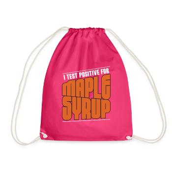 Ich teste positives Ahornsirup-Klopfen Ahornblatt - Turnbeutel - Fuchsia - Vorne
