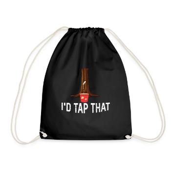 I'd Tap That Tree Maple Tapping Sugar Maple Leaf - Drawstring Bag - black - Front