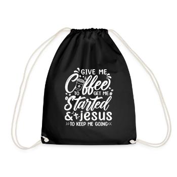 Café pour me faire démarrer Jésus pour me permettre de continuer - Sac de sport léger - noir - Devant