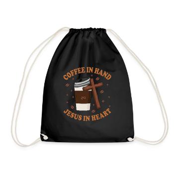 Jésus dans mon cœur Café dans ma main - Sac de sport léger - noir - Devant
