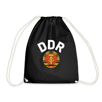 DDR Wappen, Osten, Ossi Geschenk - Turnbeutel - Schwarz - Vorne