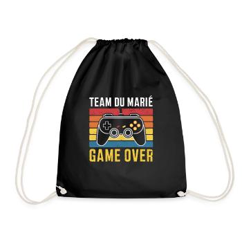Team Du Marié Game Over Mari Geek Humour - Sac de sport léger - noir - Devant