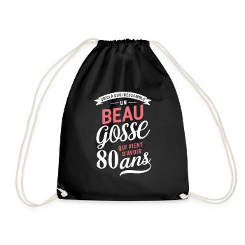 Un Beau Gosse De 80 Ans Cadeau Anniversaire Drôle - Sac de sport léger - noir - Devant