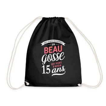 Un Beau Gosse De 15 Ans Cadeau Anniversaire Drôle - Sac de sport léger - noir - Devant