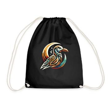 Seagull Moon Phases - Drawstring Bag - black - Front