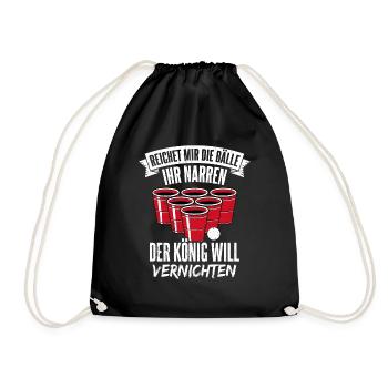 Hands me the balls, you fools, beerpong, hops, S - Drawstring Bag - black - Front