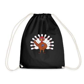 Kawaii Turquie Thanksgiving Turquie Bowling - Sac de sport léger - noir - Devant