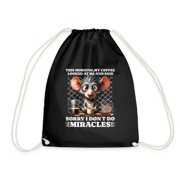 Morning grouch coffee funny saying advice - Drawstring Bag - black - Front