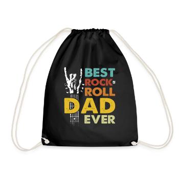 Meilleur papa de tous les temps avec guitare, musique rock et thème du crâne - Sac de sport léger - noir - Devant