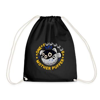 Drôle de poisson-globe avec un dicton - Sac de sport léger - noir - Devant