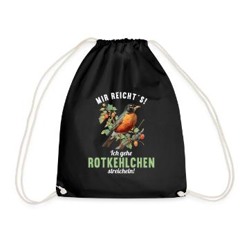 Robin Rotkehlchen - Turnbeutel - Schwarz - Vorne