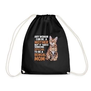 Katze Bengal Geschenk - Turnbeutel - Schwarz - Vorne