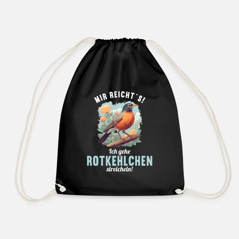 Robin Rotkehlchen - Turnbeutel - Schwarz