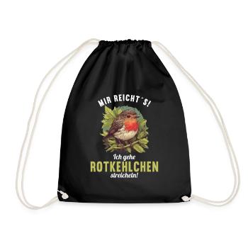 Robin Rotkehlchen - Turnbeutel - Schwarz - Vorne