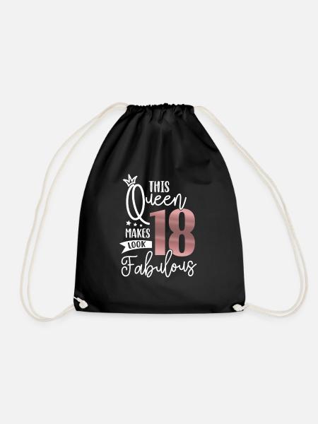 18 Jahre Mädchen 18. Geburtstag Geschenk Mädchen - Turnbeutel - Schwarz