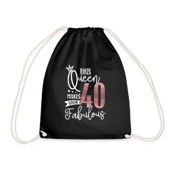 40 Years Cadeau 40e anniversaire femme femme - Sac de sport léger - noir - Devant