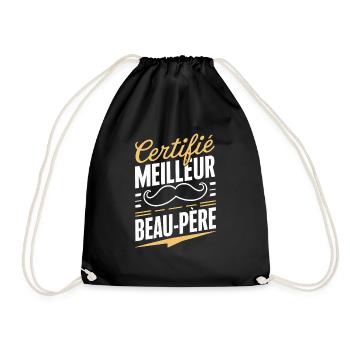 Certified Best Father-in-Law Humor Father's Day - Drawstring Bag - black - Front