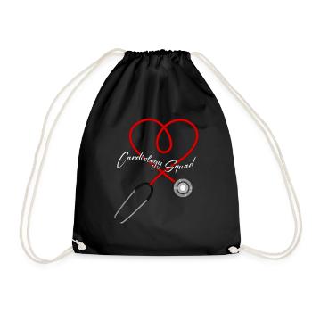 Cardiology Squad Cardiologist Heart Nurse Doctor - Turnbeutel - Schwarz - Vorne