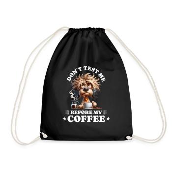 Morgenmuffel Kaffee Anti Frühaufsteher dog - Turnbeutel - Schwarz - Vorne