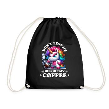 Morgenmuffel Kaffee Anti Frühaufsteher unicorn - Turnbeutel - Schwarz - Vorne