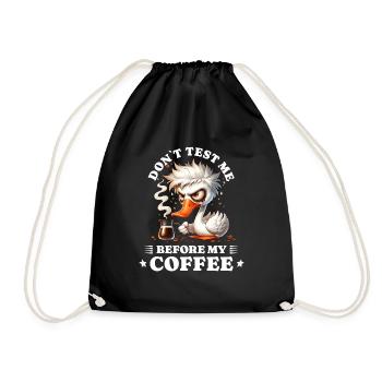 Morgenmuffel Kaffee Anti Frühaufsteher duck - Turnbeutel - Schwarz - Vorne
