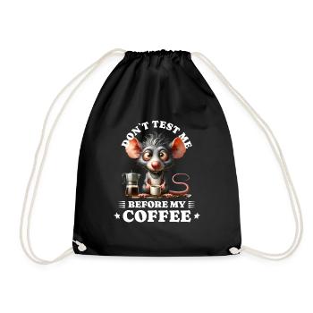 Morgenmuffel Kaffee Anti Frühaufsteher mouse - Turnbeutel - Schwarz - Vorne